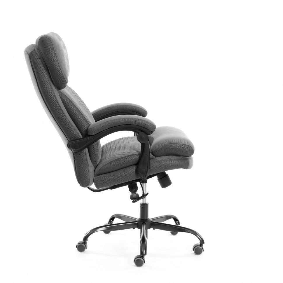 Кресло Chief metalBL  велюр/ткань, серый, 29/TW-12