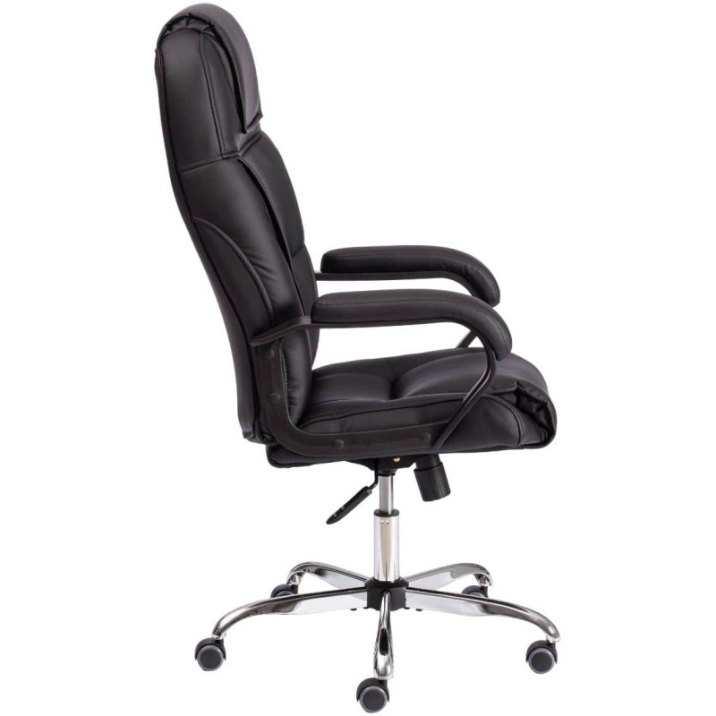 Кресло UT_ EChair Priority хром (22) кож/зам черный 36-6