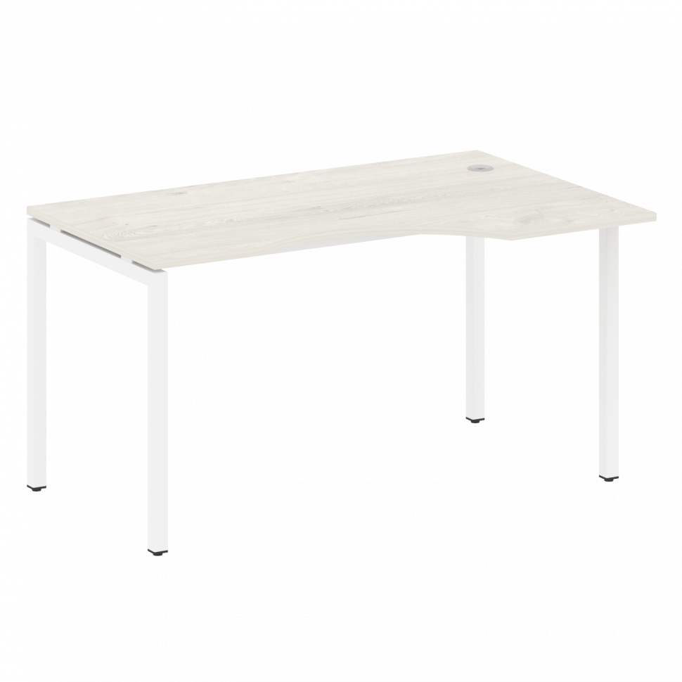 Metal System Quattro Стол криволинейный правый на П-образном м/к 40БП.СА-2 (R) Дуб Наварра/Металл Бе