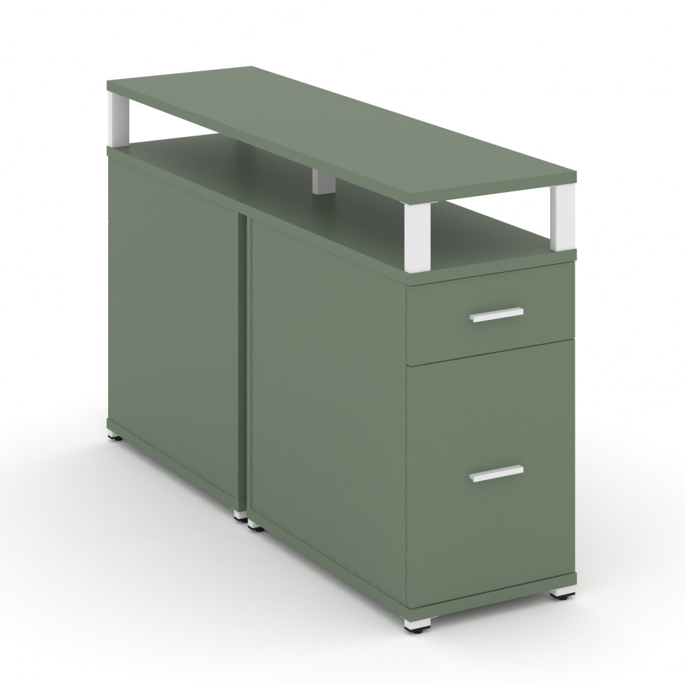 Concept Тумба двухсторонняя опорная/приставная 1 ящ.+1 распаш. фасад с надставкой. CN.DTGO-006 W Коб