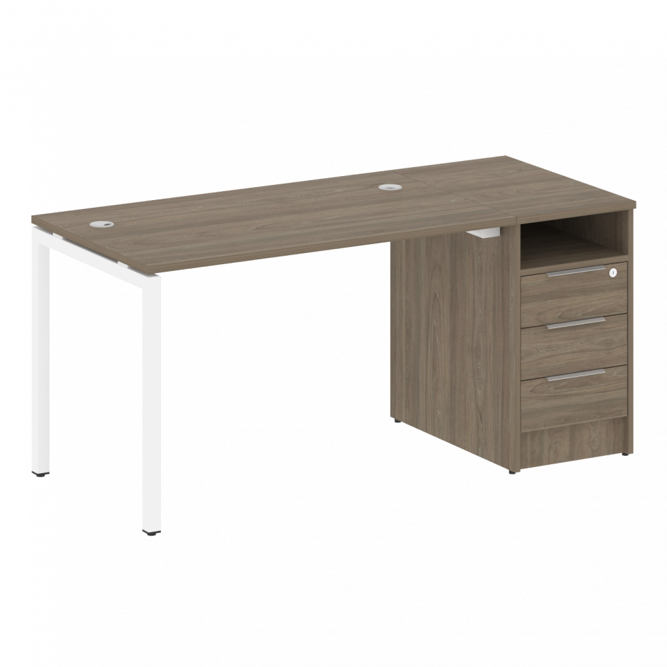 Metal System Quattro Рабочая станция с тумбой на П-образном м/к 40БП.РС-СТП-1.2 Вяз Благородный/Мета Metal System Quattro Рабочая станция с тумбой на П-образном м/к 40БП.РС-СТП-1.2 Вяз Благородный/Мета