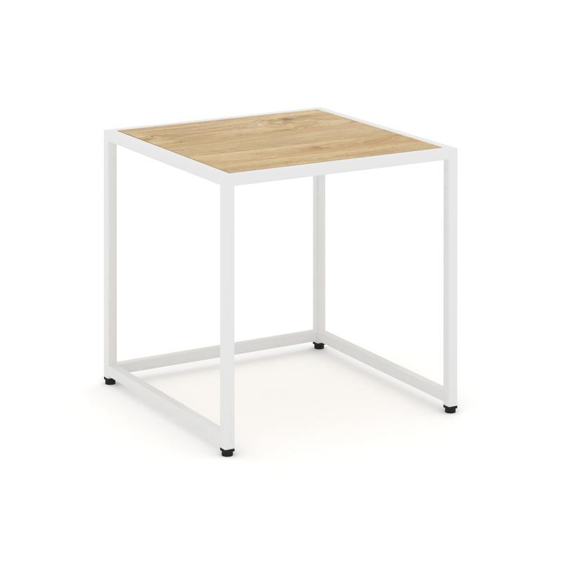 Loft Стол журнальный VR.L-SJK-50 Тиквуд Светлый/Металл Белый 500*500*500