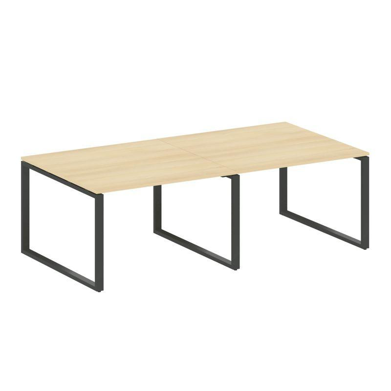 Metal System Переговорный стол (2 столешницы) на О-образном м/к БО.ПРГ-2.2 Акация Лорка/Металл Антра