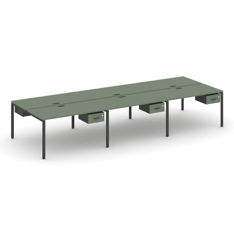 Concept Рабочая станция двухсторонняя с подвес. тумбами на 6 мест CN.DRS-152 A Кобо/Антрацит/Металл Concept Рабочая станция двухсторонняя с подвес. тумбами на 6 мест CN.DRS-152 A Кобо/Антрацит/Металл