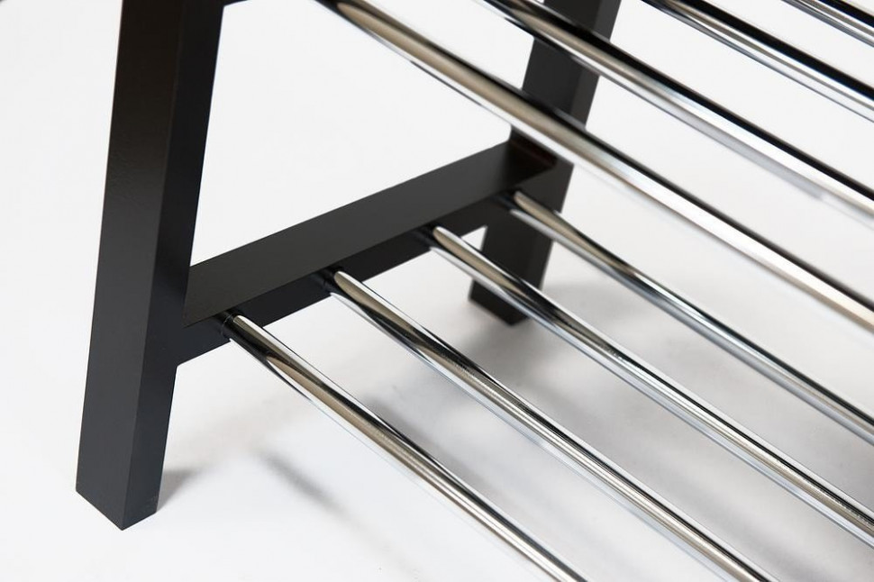 Обувница SR-0628  дерево/металл/экокожа, 81х31х49см, коричневый