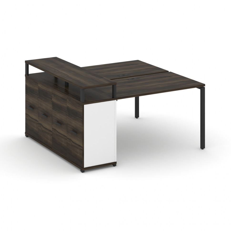 Concept Рабочая станция с опорным распаш. шкафом с верх. горизонтом  CN.DRS-222 B Дуб Мали/Белый Бри