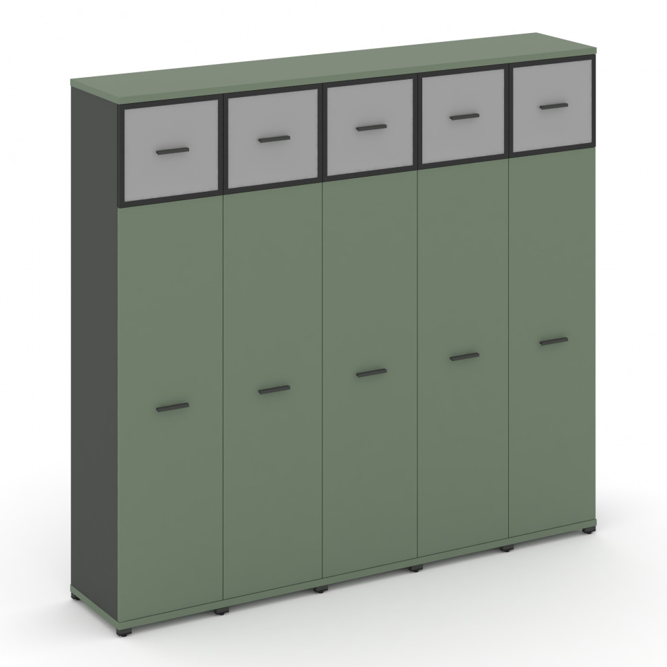 Concept Шкаф 5 узких секций, 5 ниш CN.STU-557 RMB A Кобо/Антрацит/Металл Антрацит/Сатин 2084*420*192