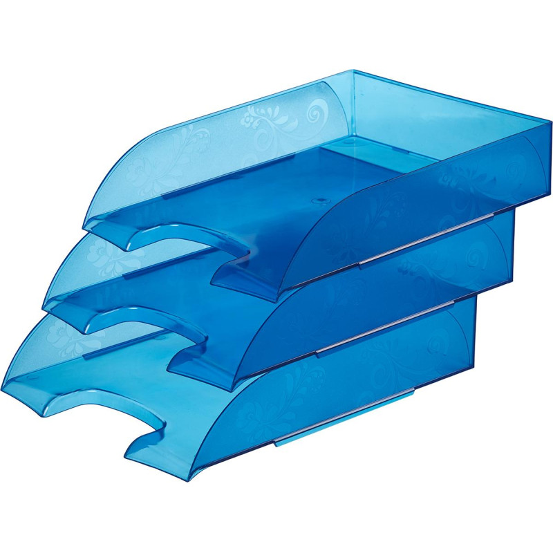 Лоток горизонтальный Комус Русская серия, синий прозрач