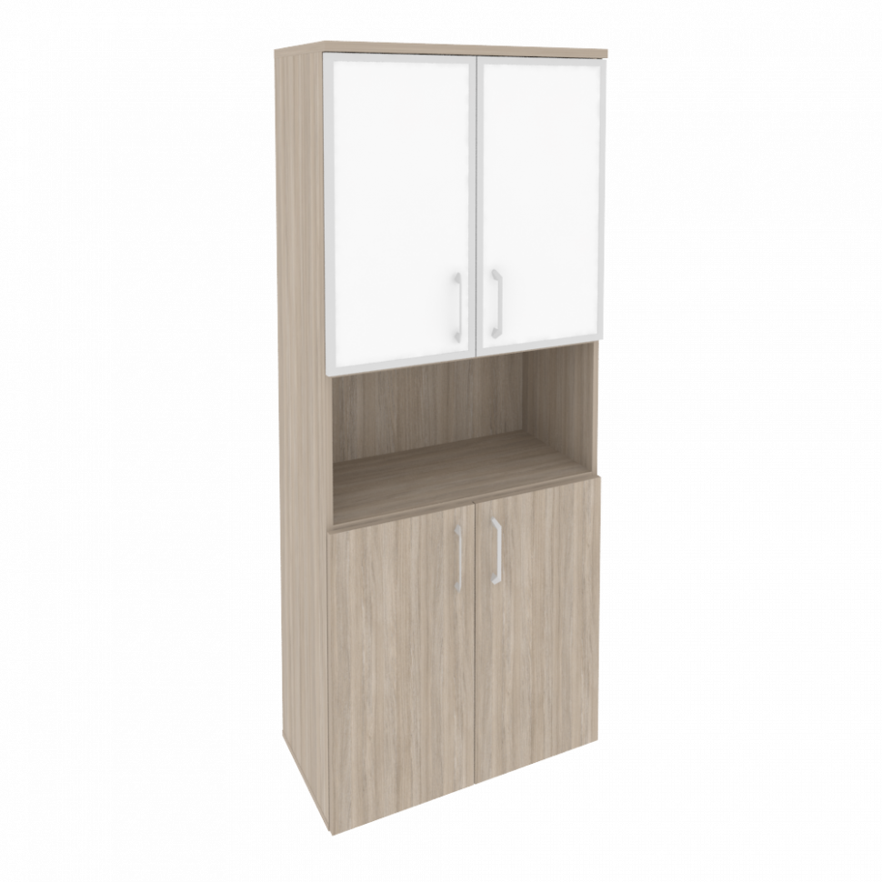 Onix Шкаф высокий широкий O.ST-1.4 R white Дуб Аттик/Стекло White 800*420*1977