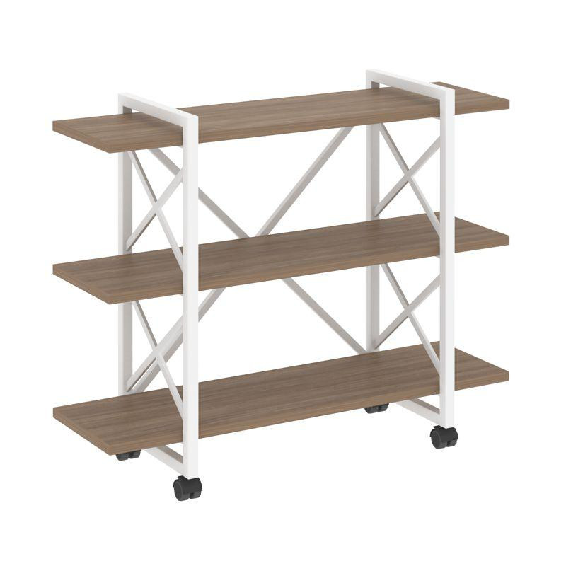 Loft Стеллаж на колесных опорах-3 полки VR.L-MST.K-3.8V Дуб Аризона/Металл Белый 1200*400*968 Loft Стеллаж на колесных опорах-3 полки VR.L-MST.K-3.8V Дуб Аризона/Металл Белый 1200*400*968