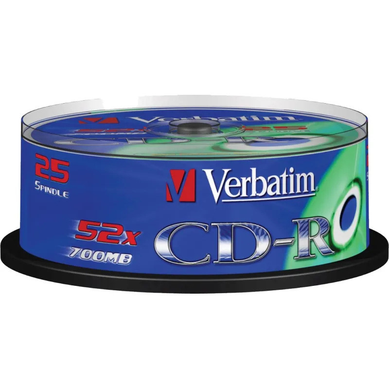 Носители информации CD-R, 52x, Verbatim Extra Protection, Cake/25, 43432