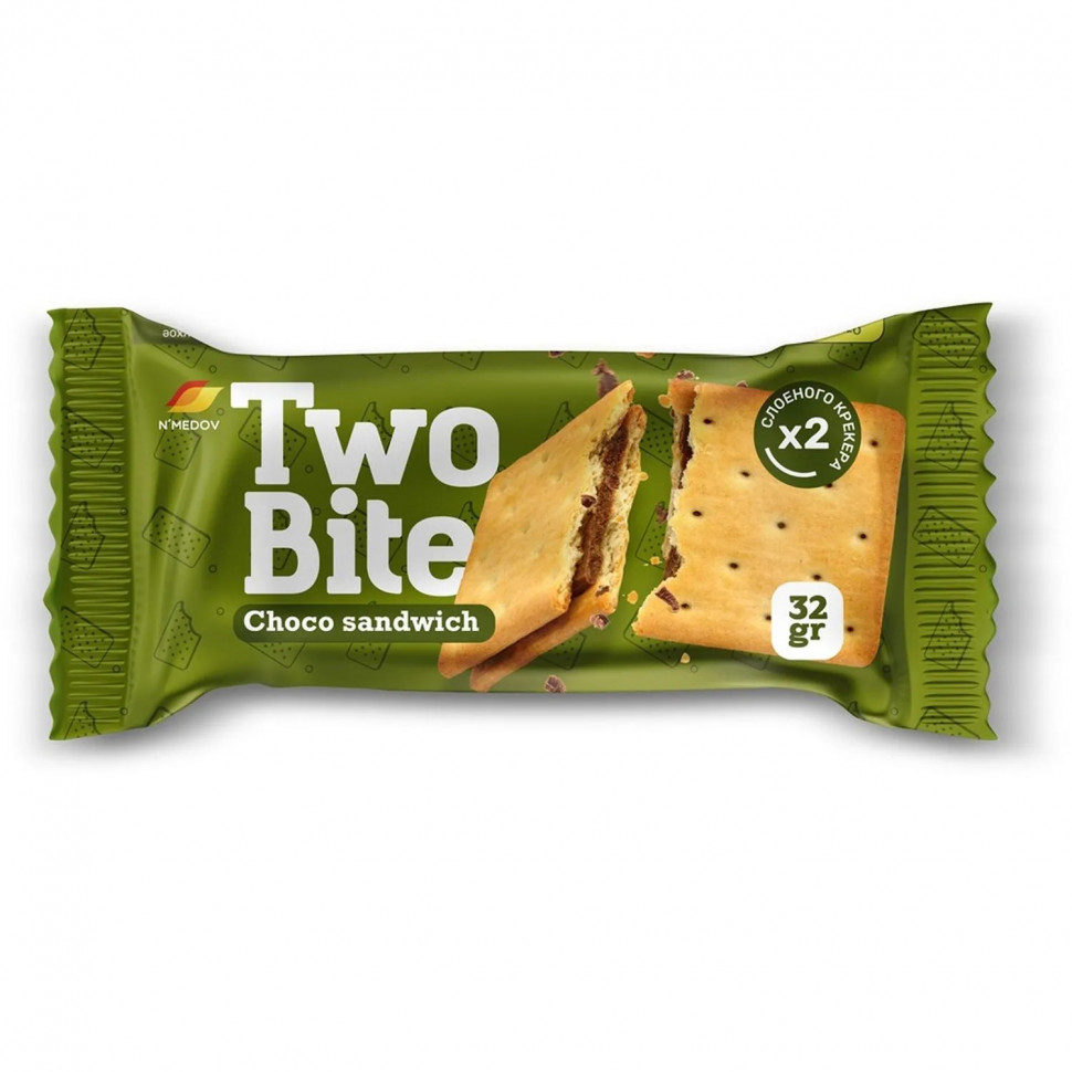 Крекер TWO BITE сэндвич с шоколадной начинкой, 32гx24шт/уп Крекер TWO BITE сэндвич с шоколадной начинкой, 32гx24шт/уп