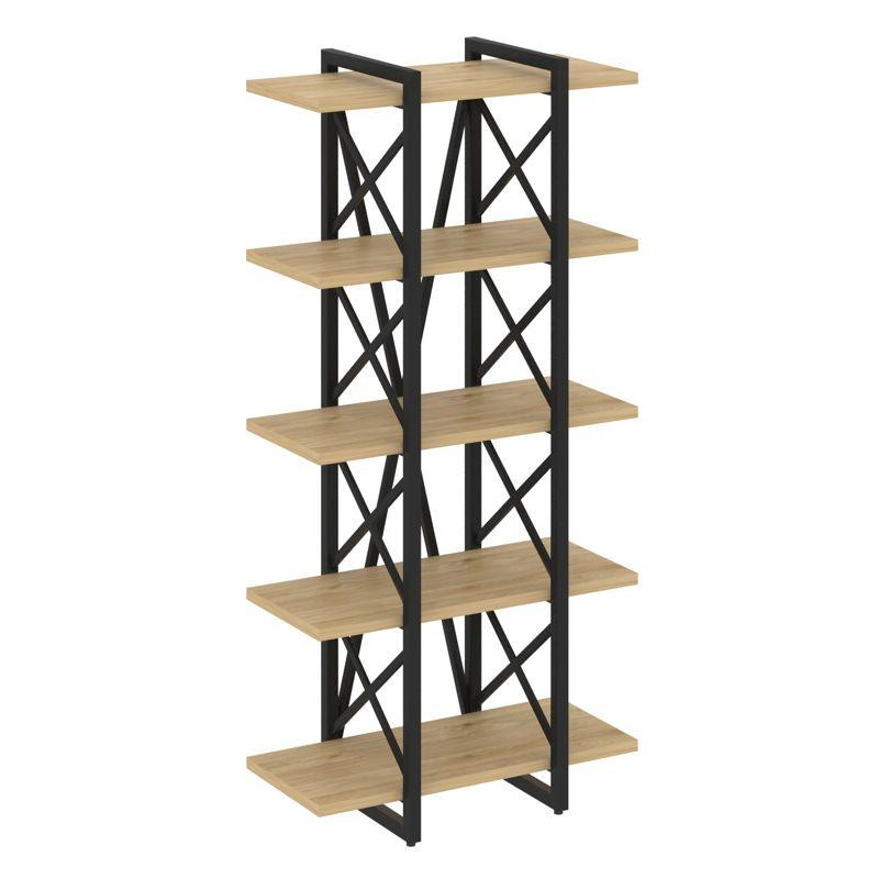 Loft Стеллаж на рег. опорах-5 полок VR.L-MST.O-5.4V Тиквуд Светлый/Металл Черный 800*400*1650