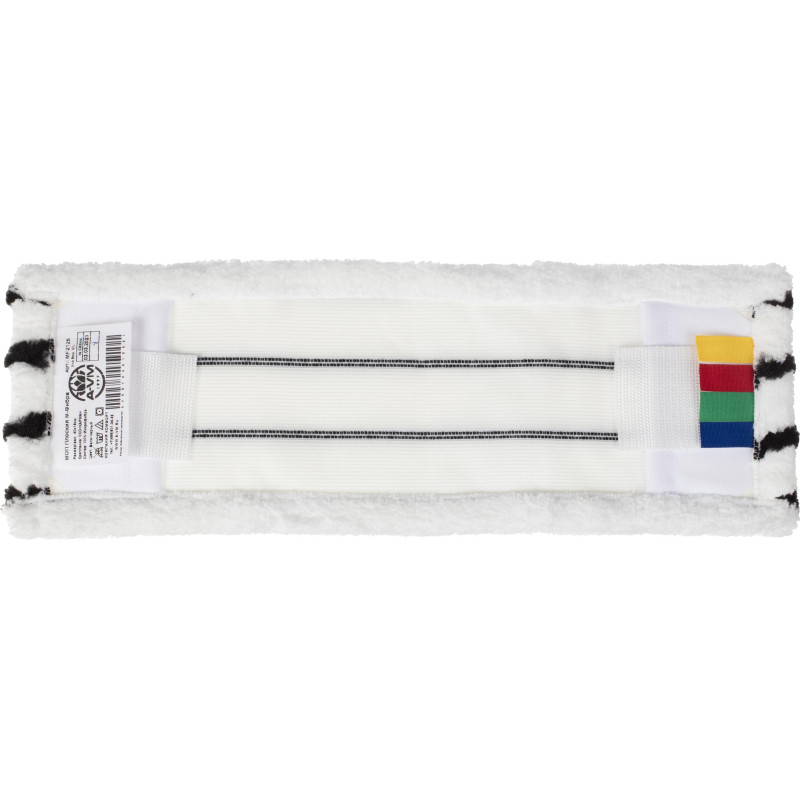 Насадка МОП плоск 40х16 см микроф+жестк абр ухо+карм бел с черн пол MF2126