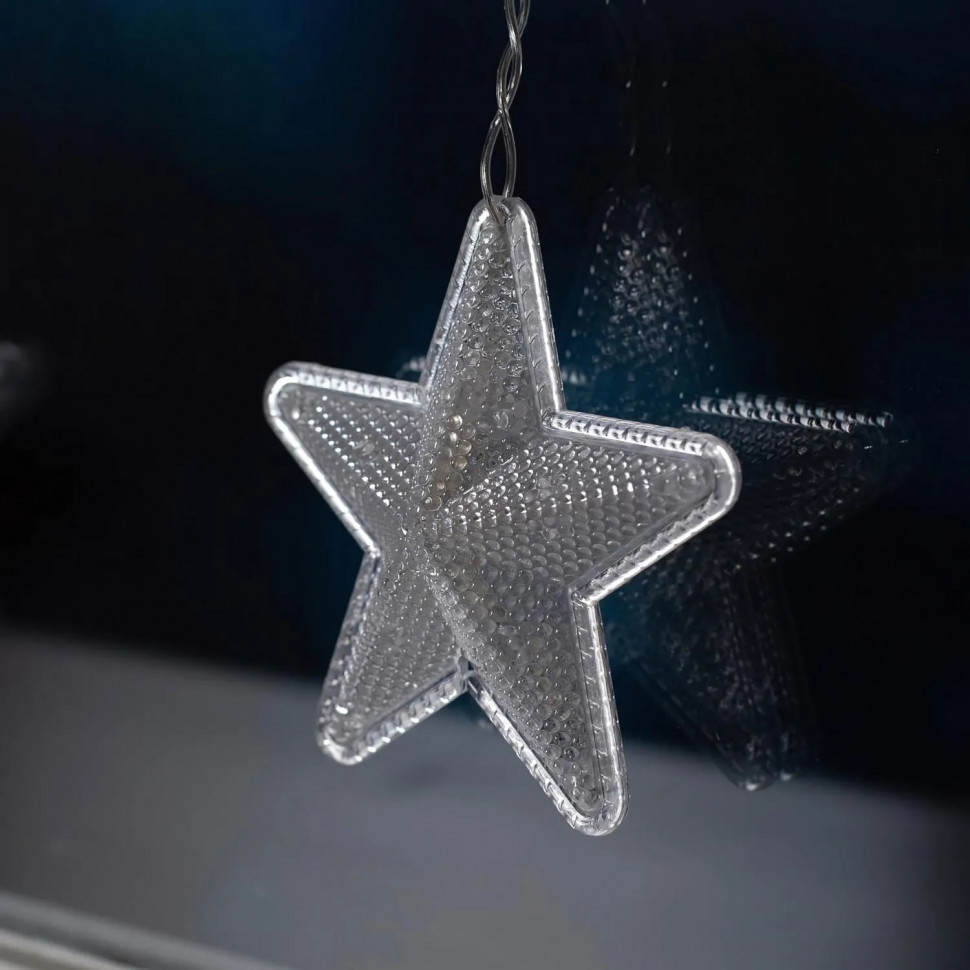 Гирлянда светодиодная Бахр 2.4x0.9м Звездоч,IP20,186LED,бел,8реж 4356974