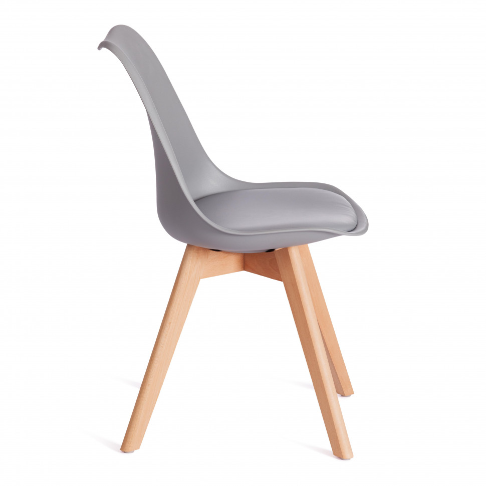 Стул TULIP (mod. 73-1) дерево/пластик/экокожа, 47,5x55x80 см, Серый (Grey)