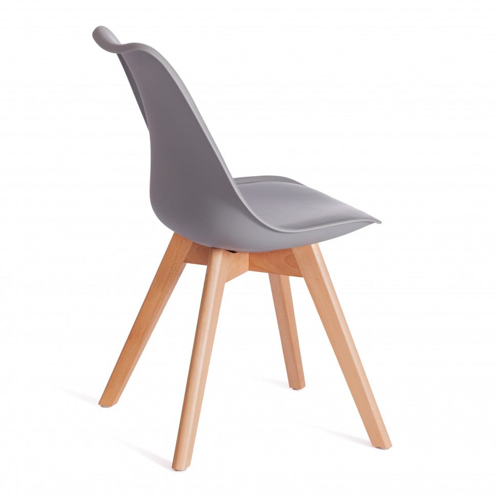 Стул TULIP (mod. 73-1) дерево/пластик/экокожа, 47,5x55x80 см, Серый (Grey)