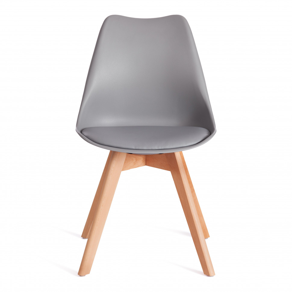 Стул TULIP (mod. 73-1) дерево/пластик/экокожа, 47,5x55x80 см, Серый (Grey)