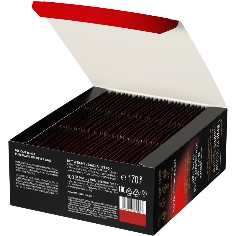 Чай Curtis черный Delicate Black,мелкий лист, 100шт/уп