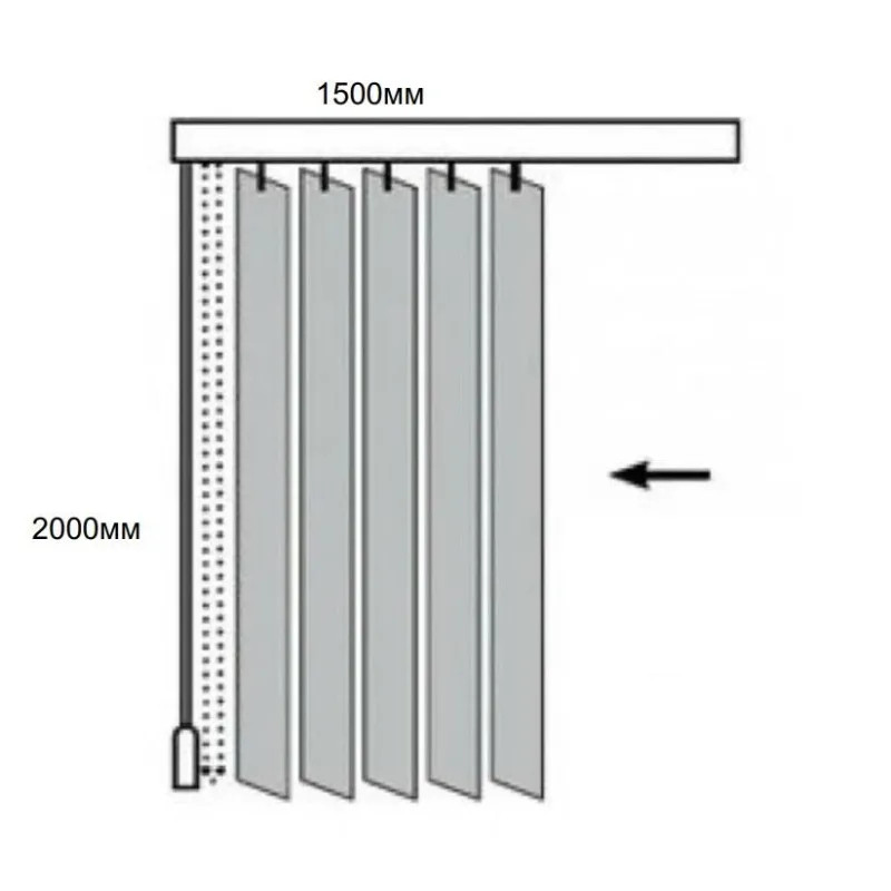 Жалюзи VD_0MX Вертикальные тканевые  ЛАЙН 150x200 серый