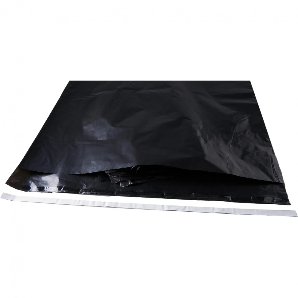 Корд курьерский пакет,без печати,без кармана,черн.,500х600+40,40мкм,50шт/уп