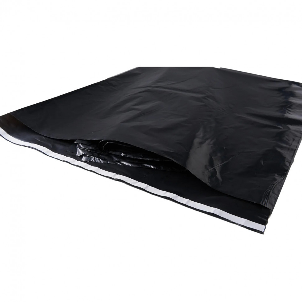 Корд курьерский пакет,без печати,без кармана,черн.,500х600+40,40мкм,50шт/уп