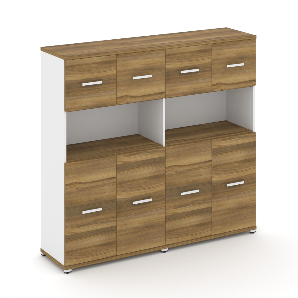 Concept Шкаф 2 широкие секции, 4 ниши CN.STS-425 W Сандал Янтарный/Белый Бриллиант/Металл Белый 1668