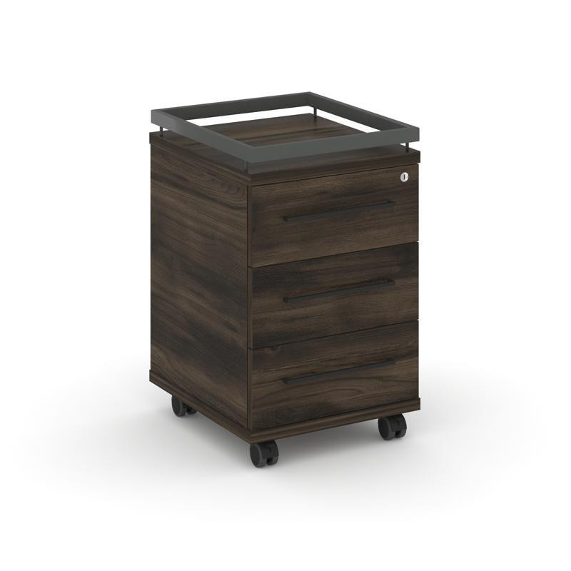 Rift Тумба мобильная усиленная + рамка RF.TM-003 Дуб Мали/Металл Антрацит/Черный Ручки 416*460*665