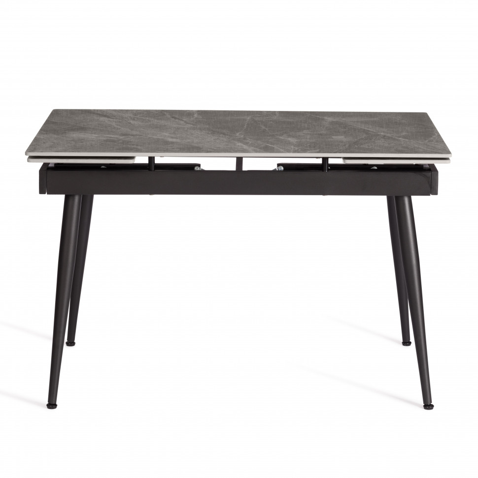 Стол обеденный Lord Grey/Лорд Грей столешница керамика (глянцевая) / опоры металл, серый/чёрный, (120+30+30)x80x75(+1) см