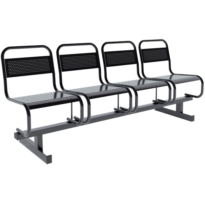 Многоместная секция AM_0MX перфорированная 4-хмест. черная ral 9005 глянец