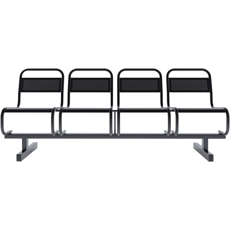 Многоместная секция AM_0MX перфорированная 4-хмест. черная ral 9005 глянец