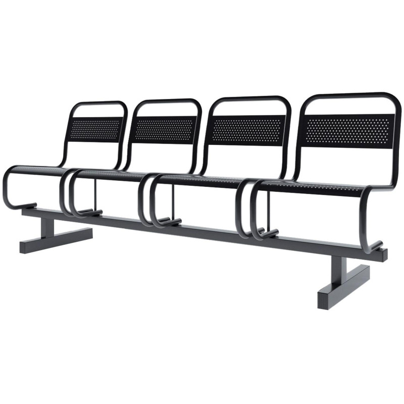 Многоместная секция AM_0MX перфорированная 4-хмест. черная ral 9005 глянец