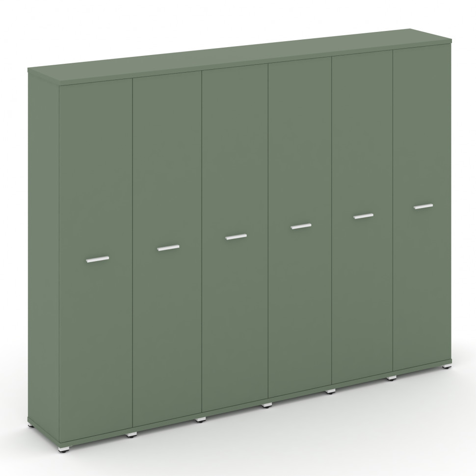 Concept Шкаф 6 узких секций, 5 ниш CN.STU-568 W Кобо/Металл Белый 2500*420*1922