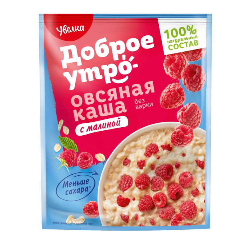 Каша Увелка овсяная с малиной 40гх20шт/уп