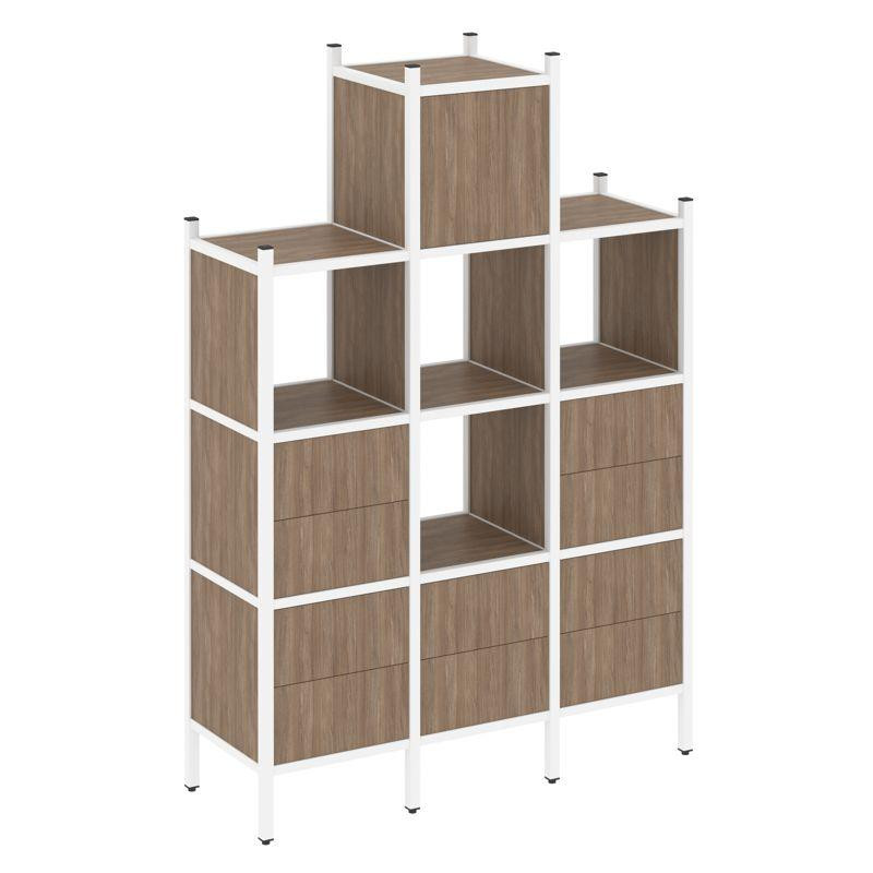 Loft Прямой стеллаж VR.L-18 Дуб Аризона/Металл Белый 1278*446*1869 Loft Прямой стеллаж VR.L-18 Дуб Аризона/Металл Белый 1278*446*1869