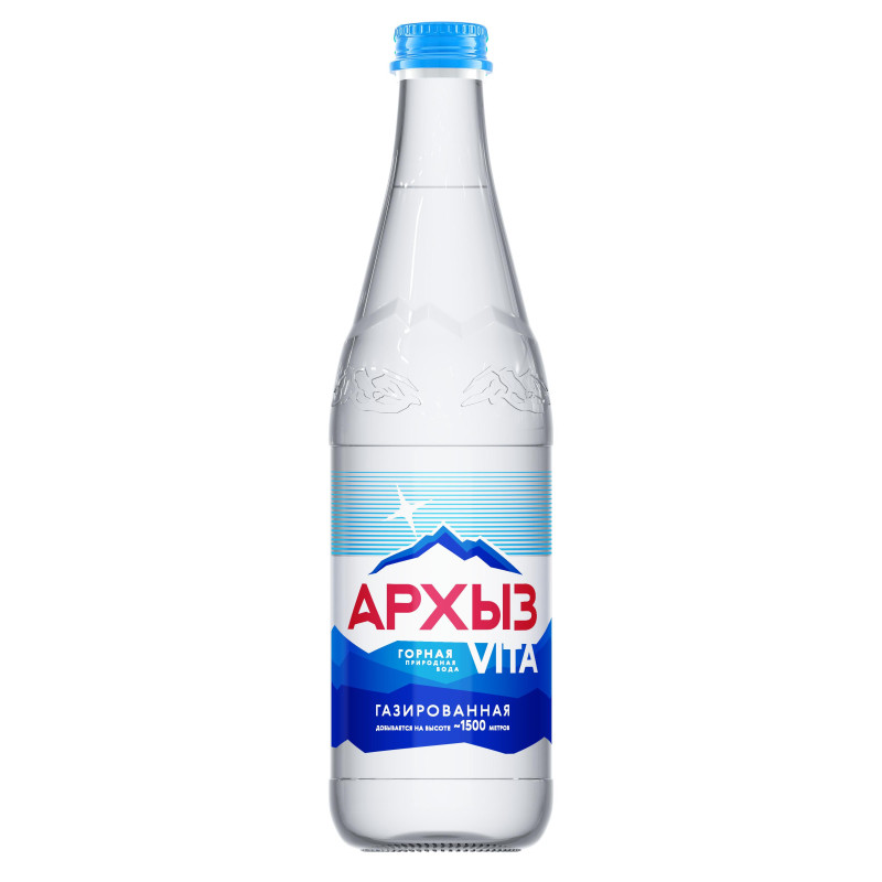 Вода минеральная Архыз Vita природ. столов., газ., стекло, 0,5л
