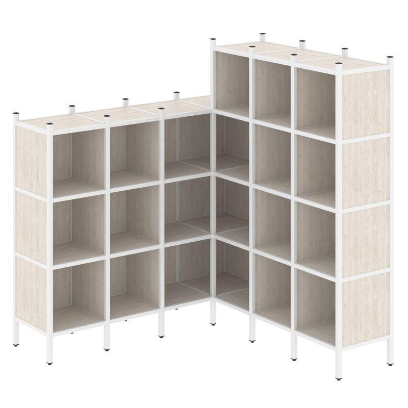 Loft Угловой внутренний стеллаж VR.L-50 Денвер Светлый/Металл Белый 1694*1694*1869