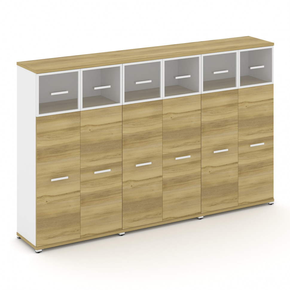 Concept Шкаф 3 широкие секции, 4 ниши CN.STS-434 RPW W Дуб Винченцо/Белый Бриллиант/Металл Белый/Про Concept Шкаф 3 широкие секции, 4 ниши CN.STS-434 RPW W Дуб Винченцо/Белый Бриллиант/Металл Белый/Про