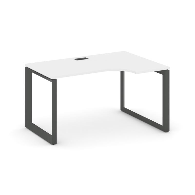 Style Project Стол рабочий эргономичный SN-59O.SPA-001(R) Белый/Металл Антрацит/Черный Заглушка 1380