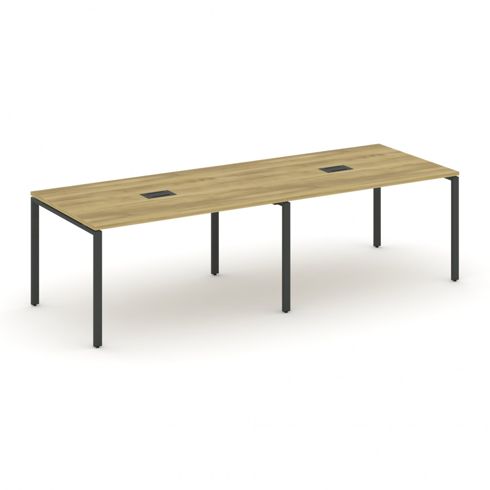 Concept Стол переговорный (2 столешницы) CN.PRG-023 Дуб Винченцо/Металл Антрацит 2760*980*750