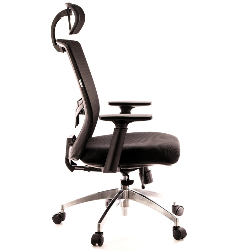 Кресло 0MX_EV_Everprof Polo S сетка/ткань черный,алюминий