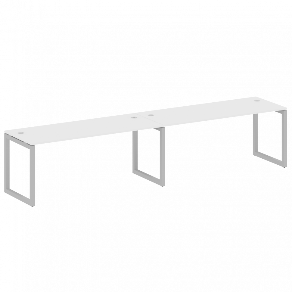 Metal System Quattro Рабочая станция на 2 места на О-образном м/к 50БО.СМ-2.5 Белый/Металл Серый 360