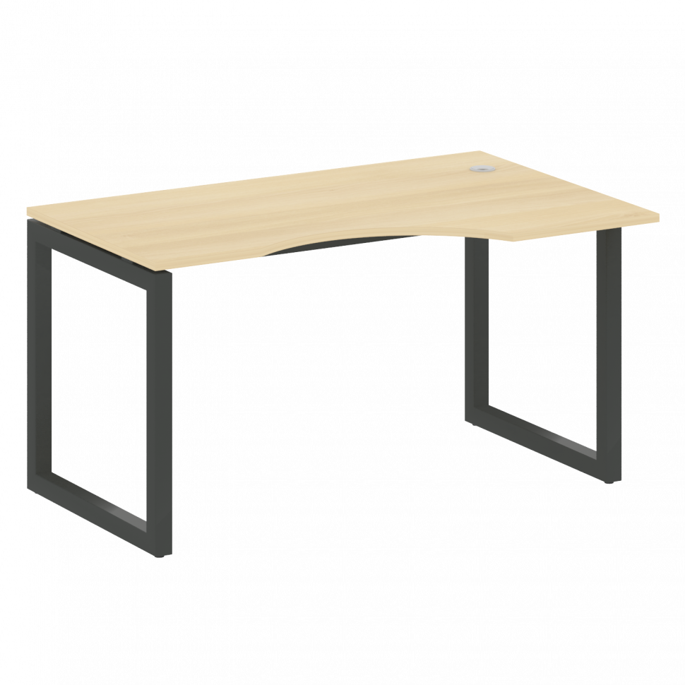 Metal System Quattro Стол криволинейный правый на О-образном м/к 50БО.СА-2 (R) Акация Лорка/Металл А