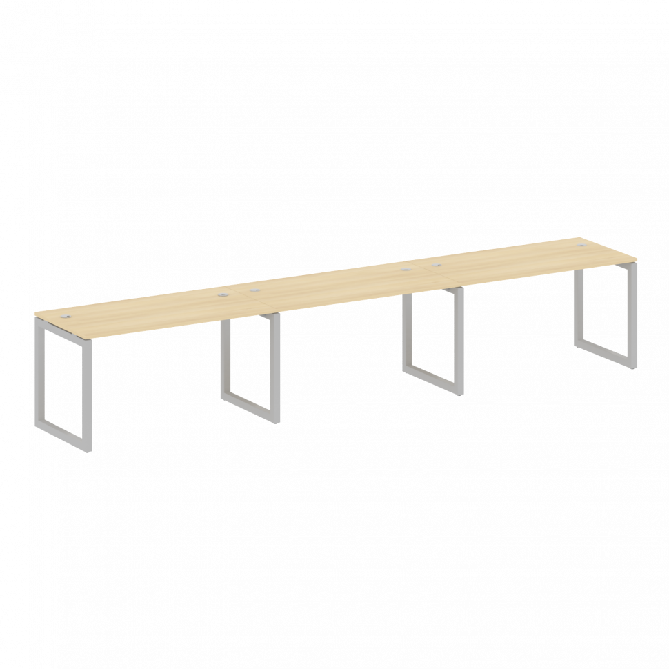 Metal System Quattro Рабочая станция на 3 места на О-образном м/к 50БО.СМ-3.3 Акация Лорка/Металл Се