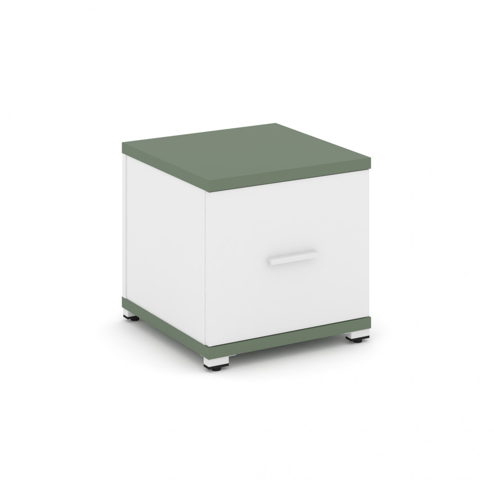 Concept Тумба приставная 1 распаш. фасад CN.TUP-004 W Кобо/Белый Бриллиант/Металл Белый 420*420*416