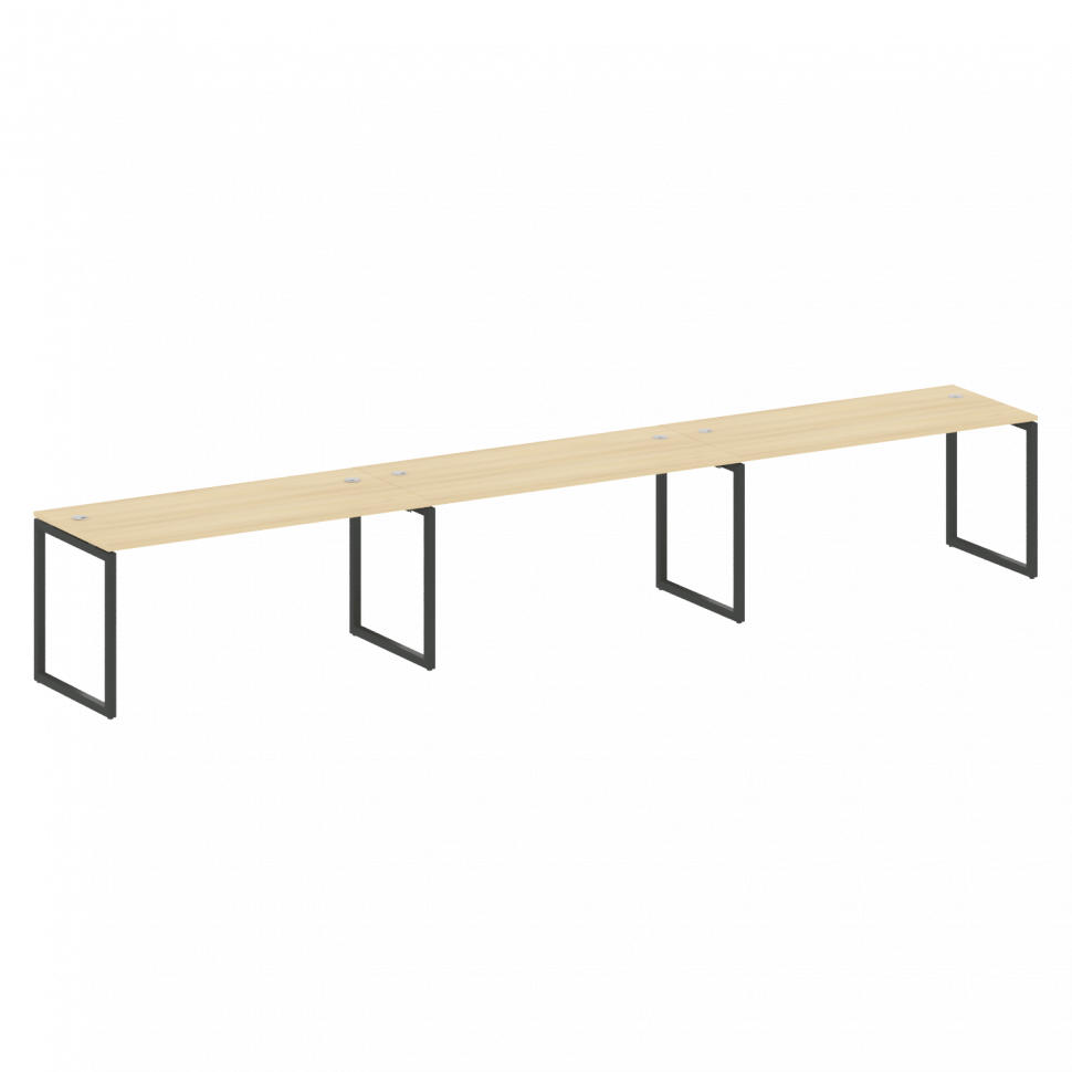 Metal System Quattro Рабочая станция на 3 места на О-образном м/к 40БО.СМ-3.4 Акация Лорка/Металл Ан