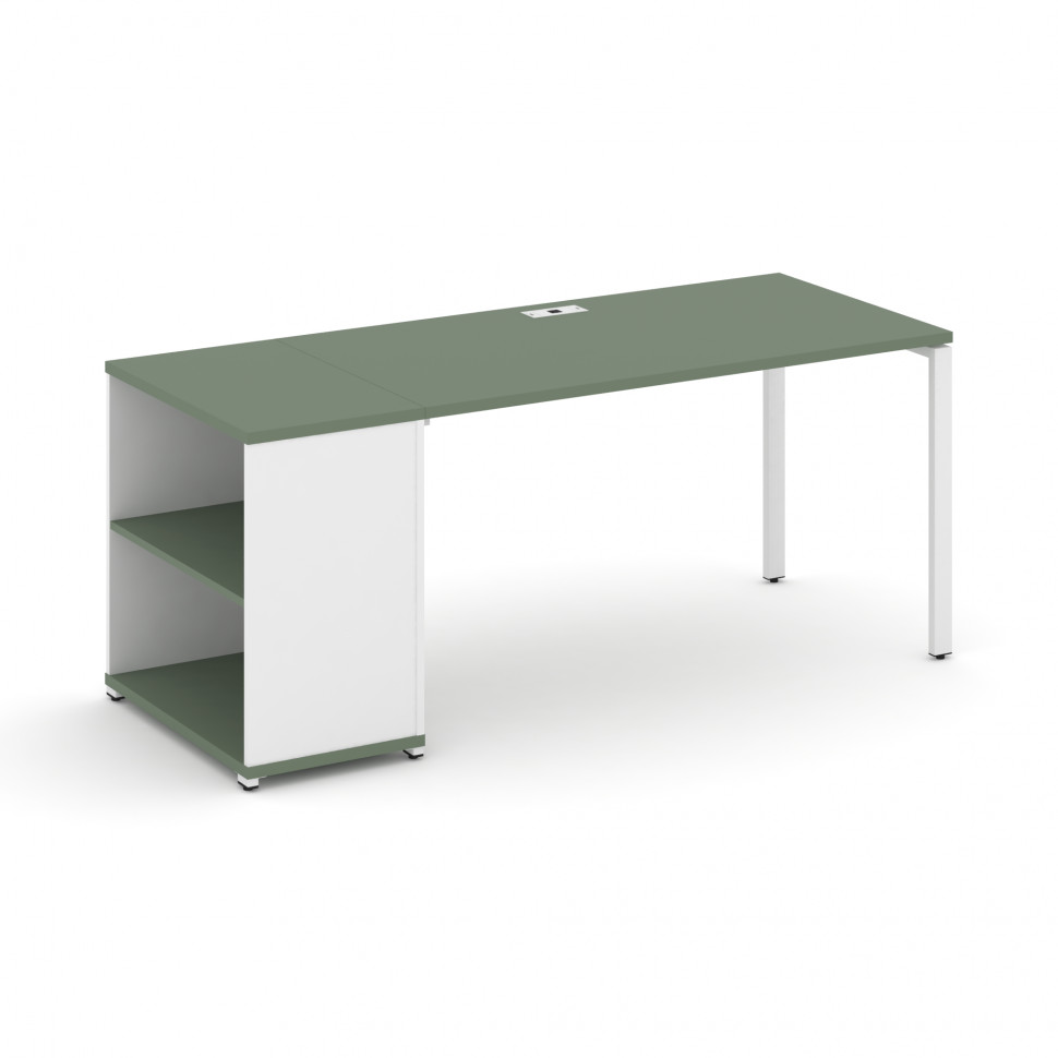 Concept Стол рабочий с опорным стеллажом CN.SP-202 Кобо/Белый Бриллиант/Металл Белый 1600*720*750 Concept Стол рабочий с опорным стеллажом CN.SP-202 Кобо/Белый Бриллиант/Металл Белый 1600*720*750