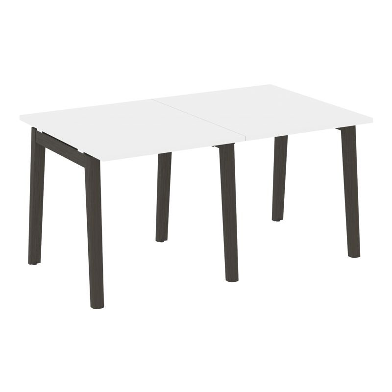 Onix Wood Стол переговорный (2 столешницы) OW.PRG-2.0 Белый Бриллиант/Дуб Темный/Металл Антрацит 156