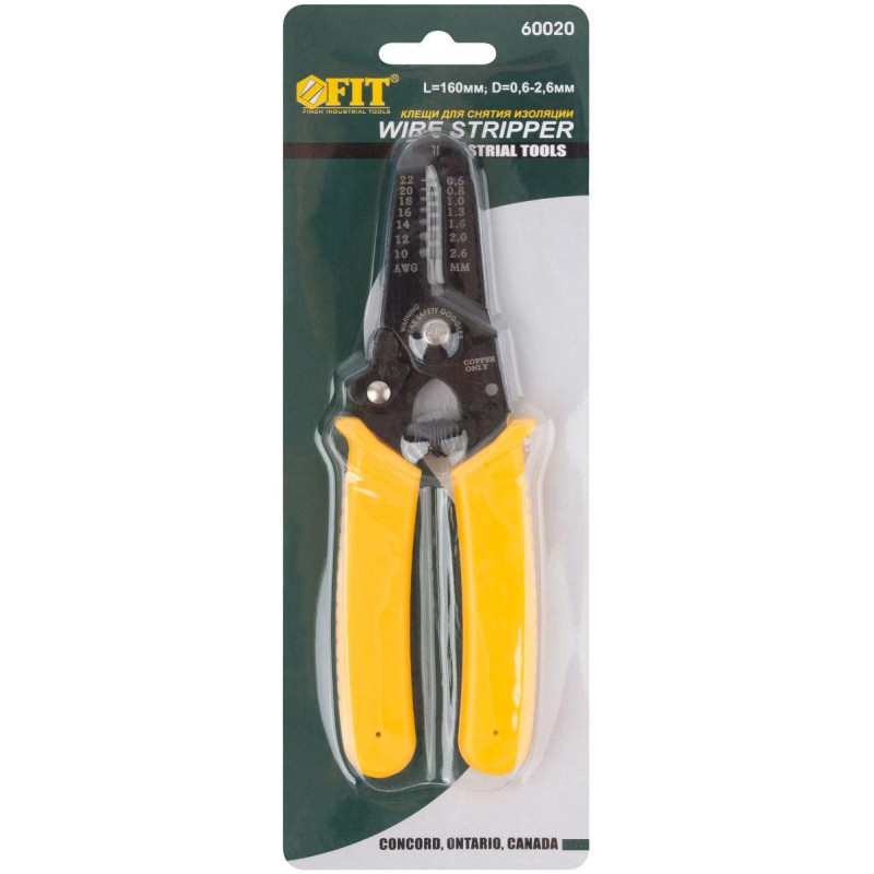 Клещи для снятия изоляции, д.пров-в 0,6-2,6мм, Профи, пл.ручка 160мм(60020)