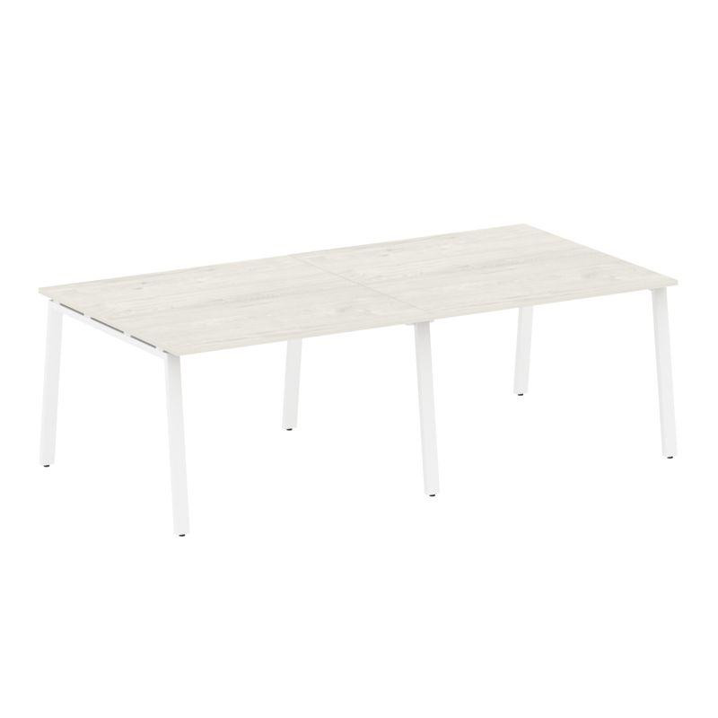 Metal System Переговорный стол (2 столешницы) на А-образном м/к БА.ПРГ-2.2 Дуб Наварра/Металл Белый Metal System Переговорный стол (2 столешницы) на А-образном м/к БА.ПРГ-2.2 Дуб Наварра/Металл Белый